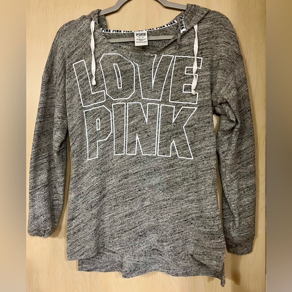 Victoria's Secret PINK Heathered Gray Pullover Hoodie Size XS